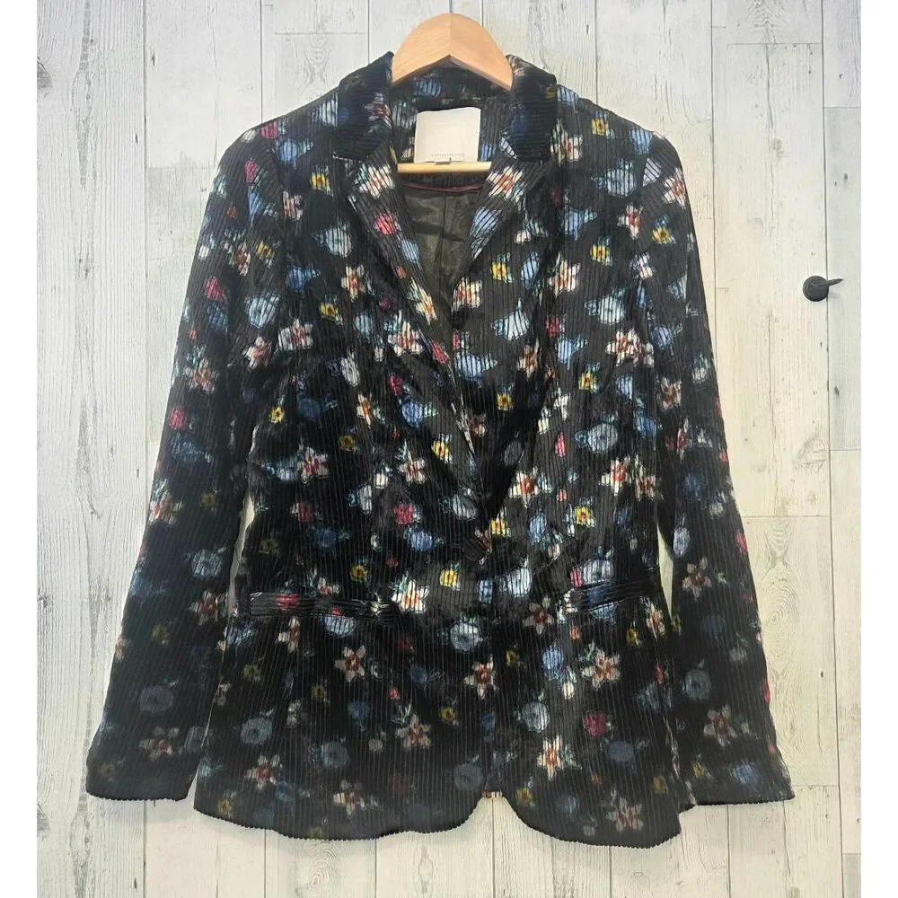 ETT:TWA Blooming Floral Velvet Blazer Sz. 8